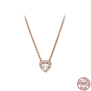 Heart Pendant Necklace 925 Sterling Silver for Charm Beads DIY Gift