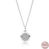 Heart Pendant Necklace 925 Sterling Silver for Charm Beads DIY Gift