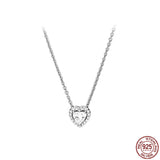 Heart Pendant Necklace 925 Sterling Silver for Charm Beads DIY Gift