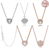 Heart Pendant Necklace 925 Sterling Silver for Charm Beads DIY Gift
