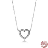 Heart Pendant Necklace 925 Sterling Silver for Charm Beads DIY Gift