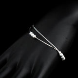 925 Silver Double Layer Bead Chain Bracelet for Women