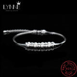925 Silver Double Layer Bead Chain Bracelet for Women