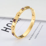 Stainless Steel Flower Bracelets & Bangles For Women Party Gift