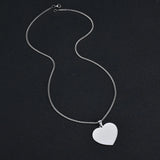 Heart Pendant Necklace Stainless Steel Blank Name Necklace Can Engrave Letters