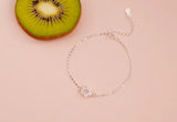 925 Sterling Silver Bracelet Pink Zircon Flower Ethnic Style Female