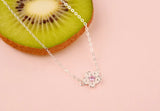 925 Sterling Silver Bracelet Pink Zircon Flower Ethnic Style Female