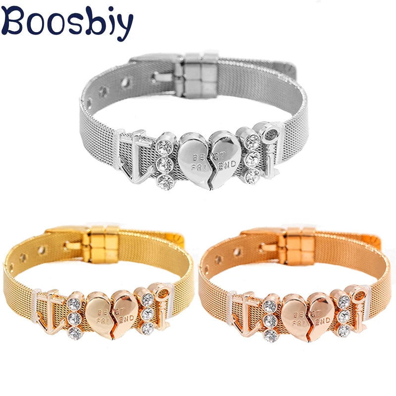 Chic Mesh Bracelet With Charms for Her