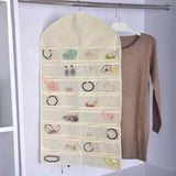 Jewelry Hanging Bag 32 Pockets Bracelet Earring Display 18 Hook Organizer