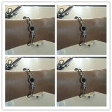 Titanium Steel Crystal Bangles Roman Numerals Bracelet