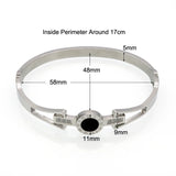 Titanium Steel Crystal Bangles Roman Numerals Bracelet