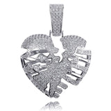 Personality Hollow Out Broken Heart Pendant Necklace