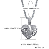 Personality Hollow Out Broken Heart Pendant Necklace