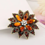 Exaggerated Gemstone Flower Zircon Brooches for Women