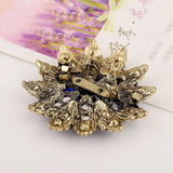 Exaggerated Gemstone Flower Zircon Brooches for Women