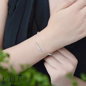 925 Silver Double Layers Bracelet for Women