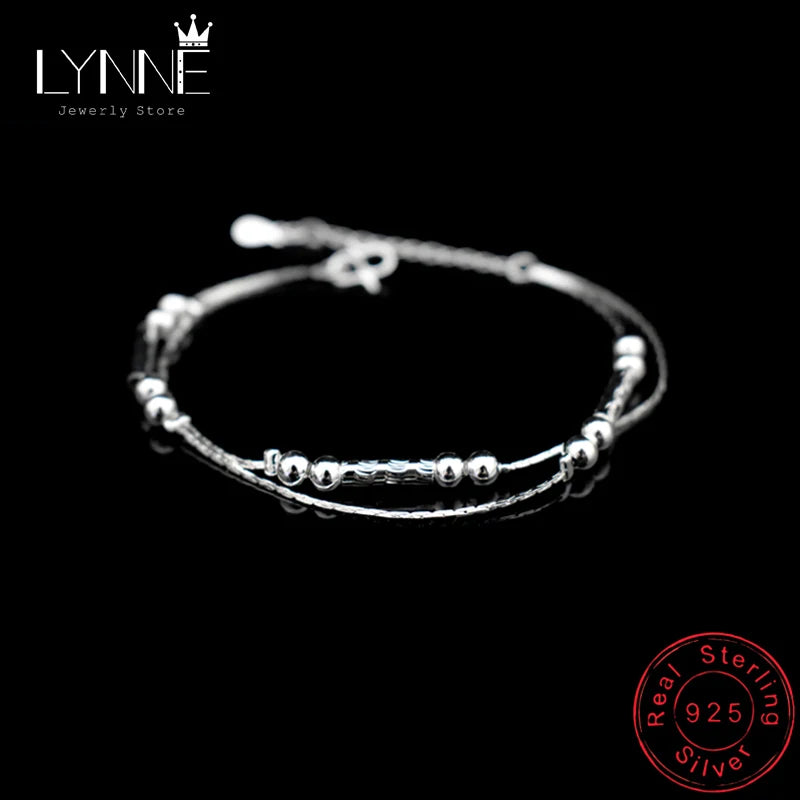 925 Silver Double Layers Bracelet for Women