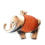 Natural Stone Elephant Pendant Quartz Crystal Necklace Women Charm