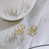 Hot Four Claws Triple Stud Earrings 925 Silver Needle Anti Allergy Ear Ring