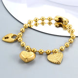 Stainless Steel Punk Silver Star Moon Stars Chain Bracelet Gift