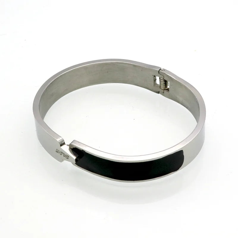 Hot Women Drop Glue Bracelet Rose Stainless Steel 10mm Open Bangels Bracelet