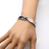 Hot Women Drop Glue Bracelet Rose Stainless Steel 10mm Open Bangels Bracelet