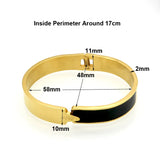 Hot Women Drop Glue Bracelet Rose Stainless Steel 10mm Open Bangels Bracelet