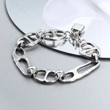 Stainless Steel Chain Bracelet Cross Star Pearl Key Lock Party Gift