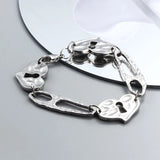 Stainless Steel Chain Bracelet Cross Star Pearl Key Lock Party Gift