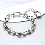 Stainless Steel Chain Bracelet Cross Star Pearl Key Lock Party Gift