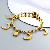 Hot Punk Silver Steel Chain Cross Stars Key Lock UN 50 Bracelet