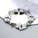 Hot Women Men Punk Silver Chain Steel Pearl Stars key Lock 50 Chain Bracelet
