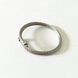 Women's Silver Cable Bracelet Adjustable Round Ball Bangle