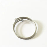 Women's Silver Cable Bracelet Adjustable Round Ball Bangle
