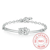 Couple Cat Chains Bracelet & Bangle Set, 925 Sterling Silver