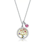 Crystal 925 Sterling Silver Diamond Necklace For Ladies