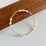 Hot Freshwater Pearl Bead Adjustable Bangle Bracelet