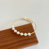 Hot Freshwater Pearl Bead Adjustable Bangle Bracelet