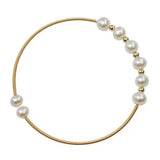Hot Freshwater Pearl Bead Adjustable Bangle Bracelet