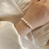 Hot Freshwater Pearl Bead Adjustable Bangle Bracelet