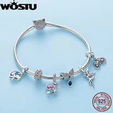 925 Sterling Silver Daisy Wings Pendant Charm Beads Fit Bracelet Necklace