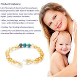 Natural Amber Teething Bracelet for Baby - Oval Shape Crystal Bracelet
