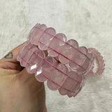 Natural Rose Quartz 10*20mm Gemstone Bangle Bracelet for Women