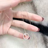 Geometric 925 Silver Necklace with Zircon Pendant SNK021