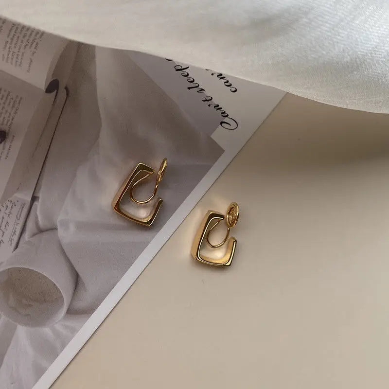 Vintage High Golden Clip-on Earrings for Women