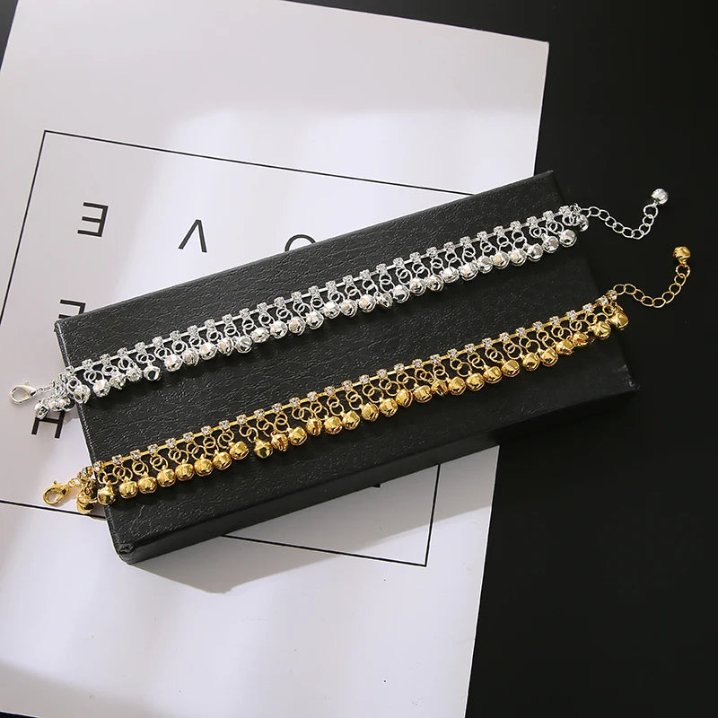 Silver Ethnic Tassel Bell Anklets For Women Girl Beach Foot Bracelet Anklet Indi