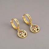 Tree Of Life Drop Earrings Boho Crystal Zircon Jewelry For Birthday Gift
