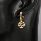 Tree Of Life Drop Earrings Boho Crystal Zircon Jewelry For Birthday Gift