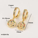 Tree Of Life Drop Earrings Boho Crystal Zircon Jewelry For Birthday Gift