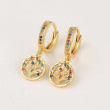 Tree Of Life Drop Earrings Boho Crystal Zircon Jewelry For Birthday Gift